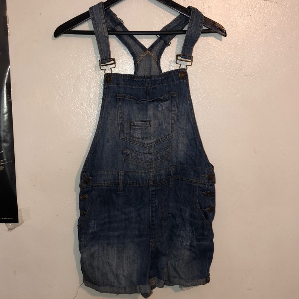 Denim Blue Short Overalls